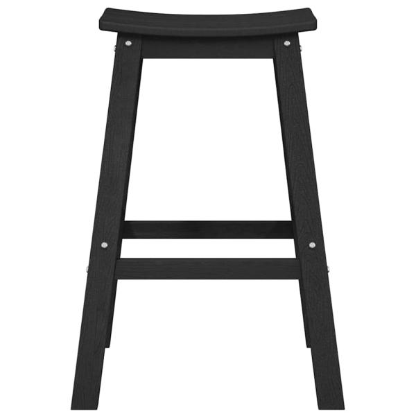 Barhocker 9 Stück Schwarz HDPE, Barhocker 2 Stück Schwarz HDPE