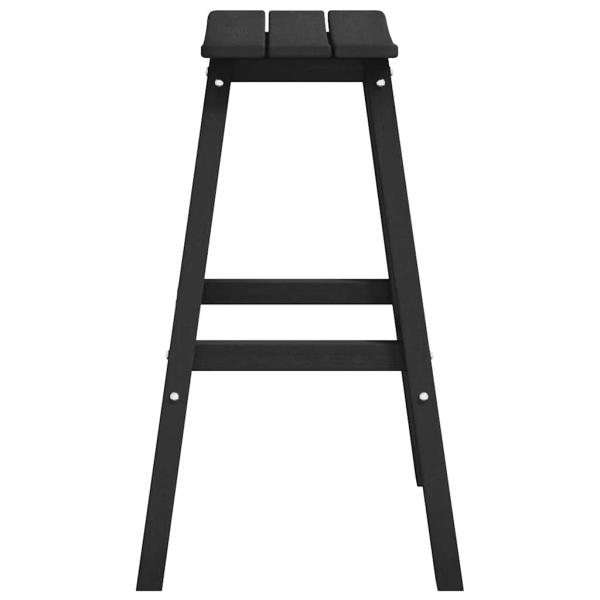Barhocker 9 Stück Schwarz HDPE, Barhocker 2 Stück Schwarz HDPE