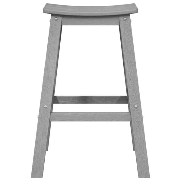 Barhocker 9 Stück Hellgrau HDPE, Barhocker 2 Stück Hellgrau HDPE