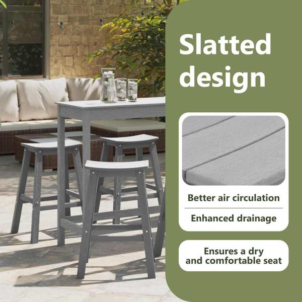 Garten Bar Set 6 pcs Hellgrau HDPE