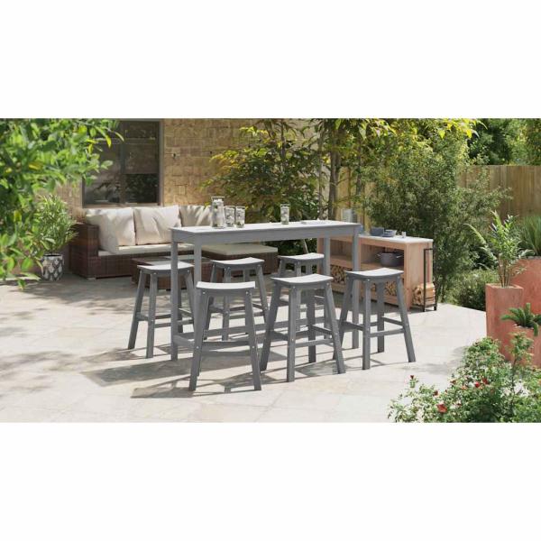 Garten Bar Set 6 pcs Hellgrau HDPE