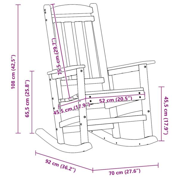 Garten Schaukelstühle 2 Stück Weiß 70x92x107,5 cm HDPE, Garten Schaukelstuhl Weiß 70x92x108 cm HDPE