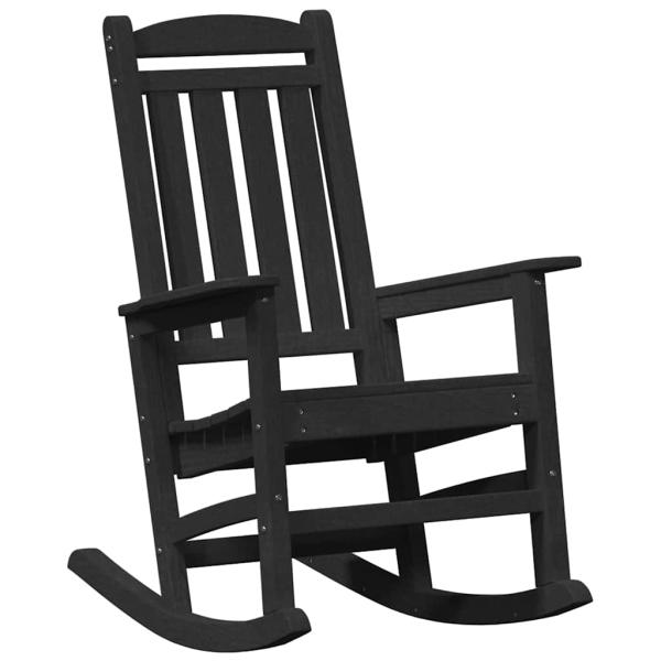 Garten Schaukelstühle 2 Stück Schwarz 70x92x107.5 cm HDPE, Garten Schaukelstuhl Schwarz 70x92x108 cm HDPE