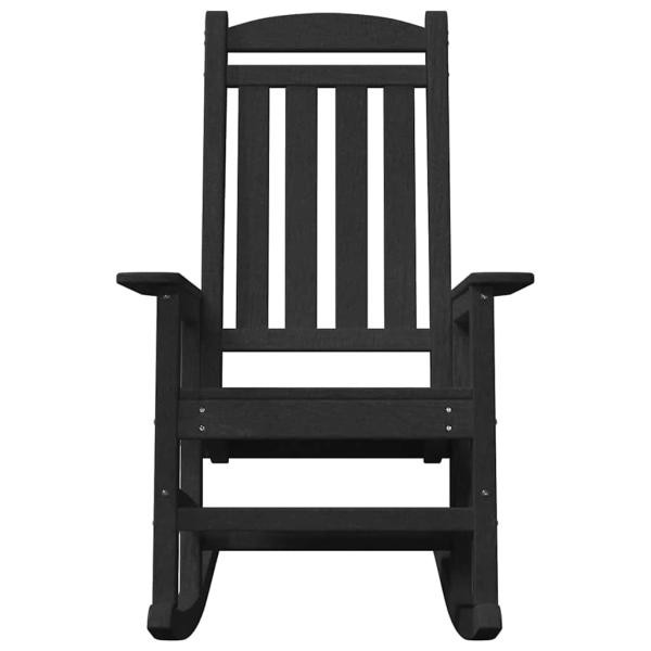 Garten Schaukelstühle 2 Stück Schwarz 70x92x107.5 cm HDPE, Garten Schaukelstuhl Schwarz 70x92x108 cm HDPE