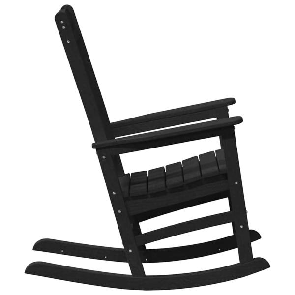 Garten Schaukelstühle 2 Stück Schwarz 70x92x107.5 cm HDPE, Garten Schaukelstuhl Schwarz 70x92x108 cm HDPE