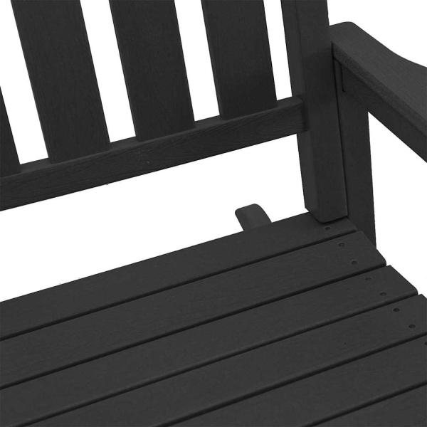 Garten Schaukelstühle 2 Stück Schwarz 70x92x107.5 cm HDPE, Garten Schaukelstuhl Schwarz 70x92x108 cm HDPE