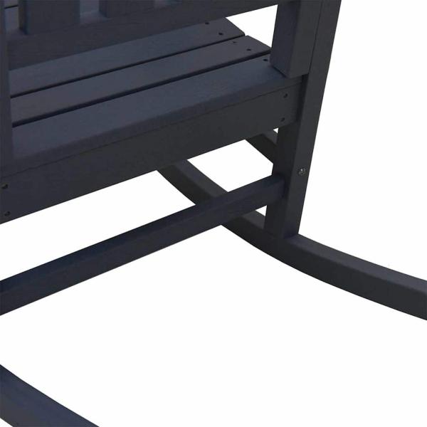 3 Teile Garten Lounge Set Marineblau HDPE, Garten Schaukelstuhl Marineblau 70x92x108 cm HDPE, Adirondack Beistelltisch Marineblau 38x38x46 cm HDPE