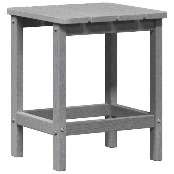 3 teiliges Garten Lounge Set Hellgrau HDPE, Garten Schaukelstuhl Hellgrau 70x92x108 cm HDPE, Adirondack Beistelltisch Hellgrau 38x38x45 cm HDPE