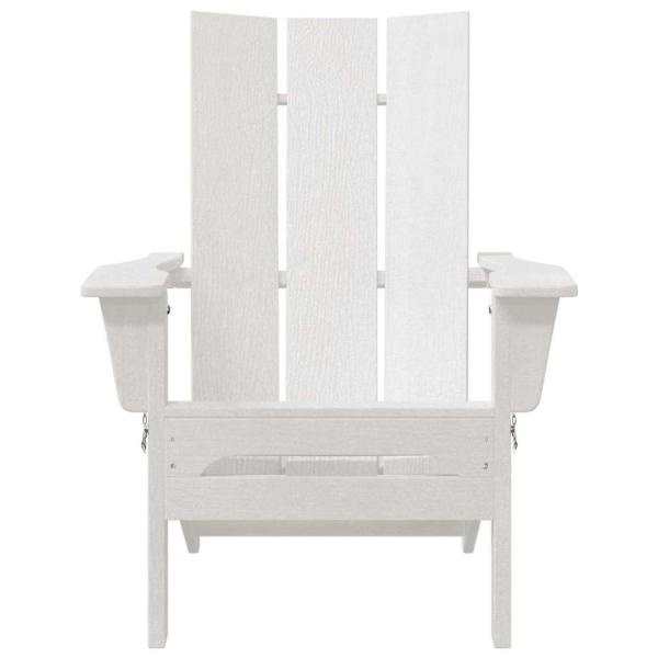 Faltbare Adirondack-Stühle 2 Stück Weiß 74.5x80.5x90 cm HDPE, Faltbarer Adirondack-Stuhl Weiß 74.5x80.5x90 cm HDPE