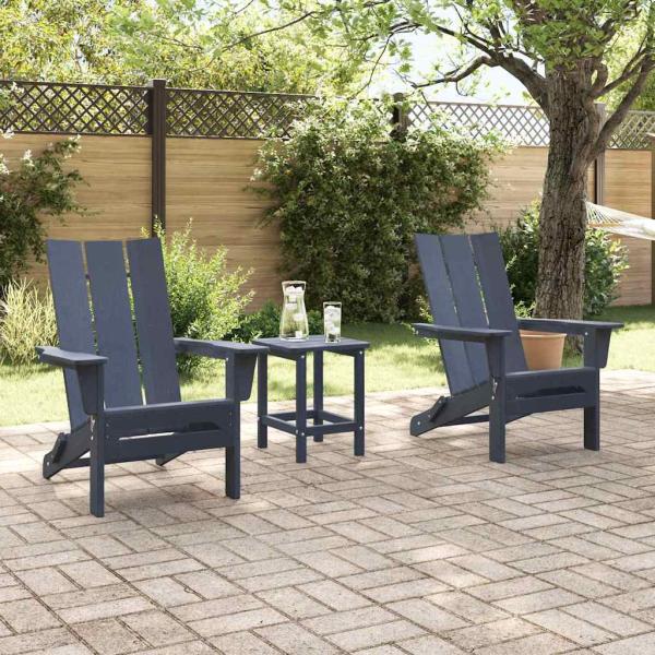 Faltbare Adirondack Stühle 2 Stück Marineblau 74.5x80.5x90 cm HDPE, Faltbarer Adirondack Stuhl Marineblau 74.5x80.5x90 cm HDPE