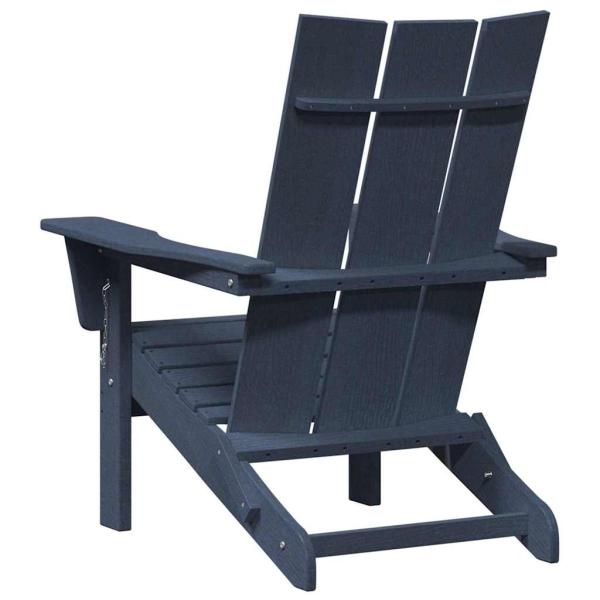 Faltbare Adirondack Stühle 2 Stück Marineblau 74.5x80.5x90 cm HDPE, Faltbarer Adirondack Stuhl Marineblau 74.5x80.5x90 cm HDPE