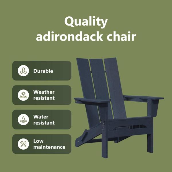 Faltbare Adirondack Stühle 2 Stück Marineblau 74.5x80.5x90 cm HDPE, Faltbarer Adirondack Stuhl Marineblau 74.5x80.5x90 cm HDPE