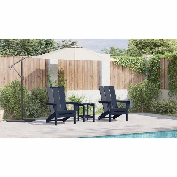 Faltbare Adirondack Stühle 2 Stück Marineblau 74.5x80.5x90 cm HDPE, Faltbarer Adirondack Stuhl Marineblau 74.5x80.5x90 cm HDPE
