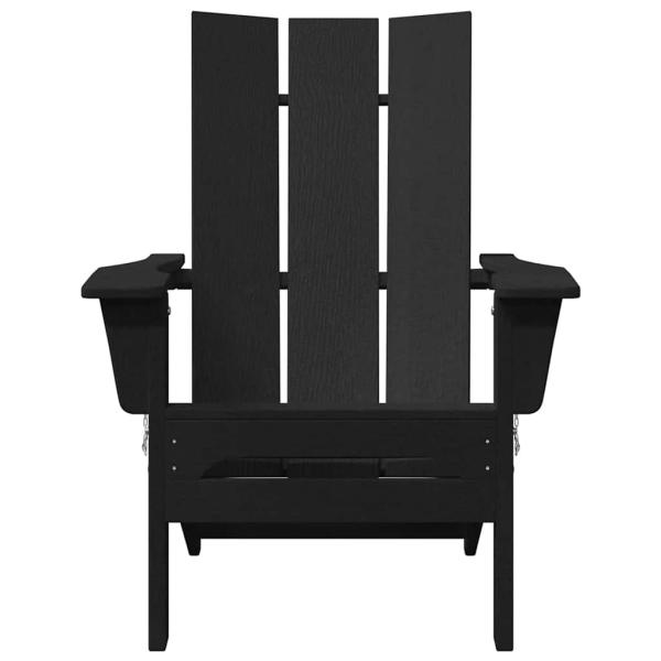 Faltbare Adirondack-Stühle 2 Stück Schwarz 74,5 x 80,5 x 90 cm HDPE, Faltbarer Adirondack-Stuhl Schwarz 74,5 x 80,5 x 90 cm HDPE