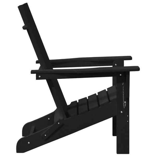 Faltbare Adirondack-Stühle 2 Stück Schwarz 74,5 x 80,5 x 90 cm HDPE, Faltbarer Adirondack-Stuhl Schwarz 74,5 x 80,5 x 90 cm HDPE