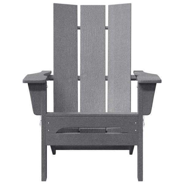 Faltbare Adirondack-Stühle 2 Stück Hellgrau 74.5x80.5x90 cm HDPE, Faltbarer Adirondack-Stuhl Hellgrau 74.5x80.5x90 cm HDPE