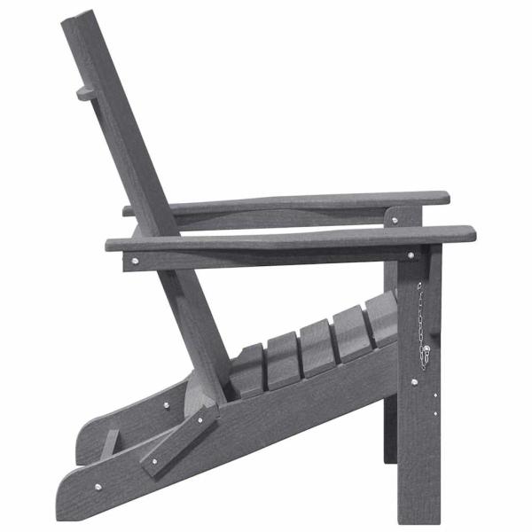 Faltbare Adirondack-Stühle 2 Stück Hellgrau 74.5x80.5x90 cm HDPE, Faltbarer Adirondack-Stuhl Hellgrau 74.5x80.5x90 cm HDPE