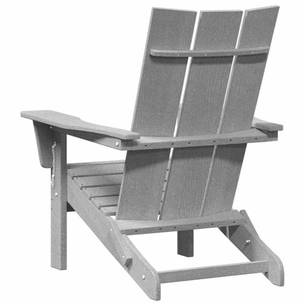 Faltbare Adirondack-Stühle 2 Stück Hellgrau 74.5x80.5x90 cm HDPE, Faltbarer Adirondack-Stuhl Hellgrau 74.5x80.5x90 cm HDPE