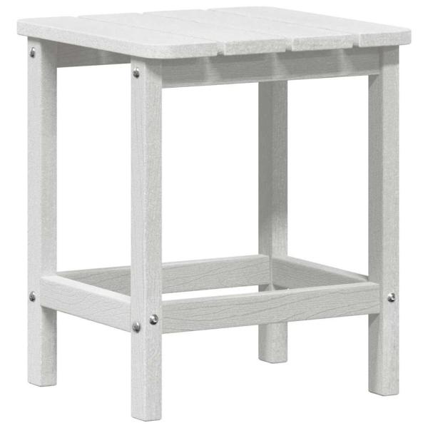 3-teiliges Garten Lounge Set Weiß HDPE, Klappbarer Adirondack Stuhl Weiß 74.5x80.5x90 cm HDPE, Adirondack Beistelltisch Weiß 38x38x45 cm HDPE
