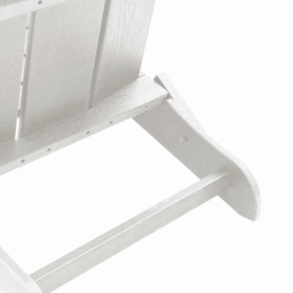 3-teiliges Garten Lounge Set Weiß HDPE, Klappbarer Adirondack Stuhl Weiß 74.5x80.5x90 cm HDPE, Adirondack Beistelltisch Weiß 38x38x45 cm HDPE