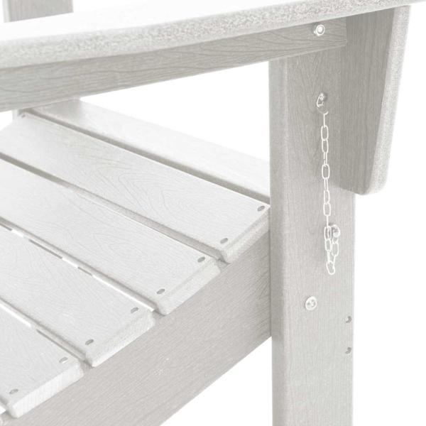 3-teiliges Garten Lounge Set Weiß HDPE, Klappbarer Adirondack Stuhl Weiß 74.5x80.5x90 cm HDPE, Adirondack Beistelltisch Weiß 38x38x45 cm HDPE
