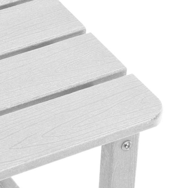 3-teiliges Garten Lounge Set Weiß HDPE, Klappbarer Adirondack Stuhl Weiß 74.5x80.5x90 cm HDPE, Adirondack Beistelltisch Weiß 38x38x45 cm HDPE