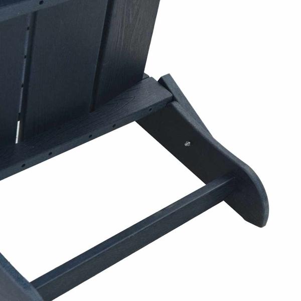 3-teiliges Garten-Loungeset Marineblau HDPE, faltbarer Adirondack-Stuhl Marineblau 74,5x80,5x90 cm HDPE, Adirondack-Beistelltisch Marineblau 38x38x46 cm HDPE