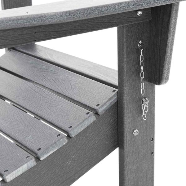 3-teiliges Garten-Lounge-Set Hellgrau HDPE, Faltbarer Adirondack-Stuhl Hellgrau 74,5x80,5x90 cm HDPE, Adirondack Beistelltisch Hellgrau 38x38x45 cm HDPE