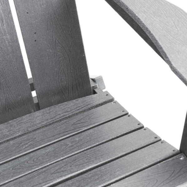 3-teiliges Garten-Lounge-Set Hellgrau HDPE, Faltbarer Adirondack-Stuhl Hellgrau 74,5x80,5x90 cm HDPE, Adirondack Beistelltisch Hellgrau 38x38x45 cm HDPE