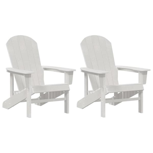 Adirondack Stühle 2 Stück Weiß 74x82x90 cm HDPE, Adirondack Stuhl Weiß 74x82x91 cm HDPE