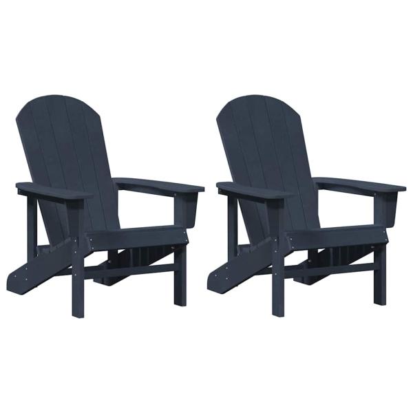 Adirondack Stühle 2 Stück Marineblau 74x82x90 cm HDPE, Adirondack Stuhl Marineblau 74x82x91 cm HDPE