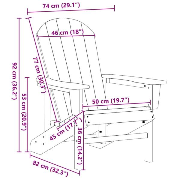 Adirondack Stühle 2 Stück Marineblau 74x82x90 cm HDPE, Adirondack Stuhl Marineblau 74x82x91 cm HDPE