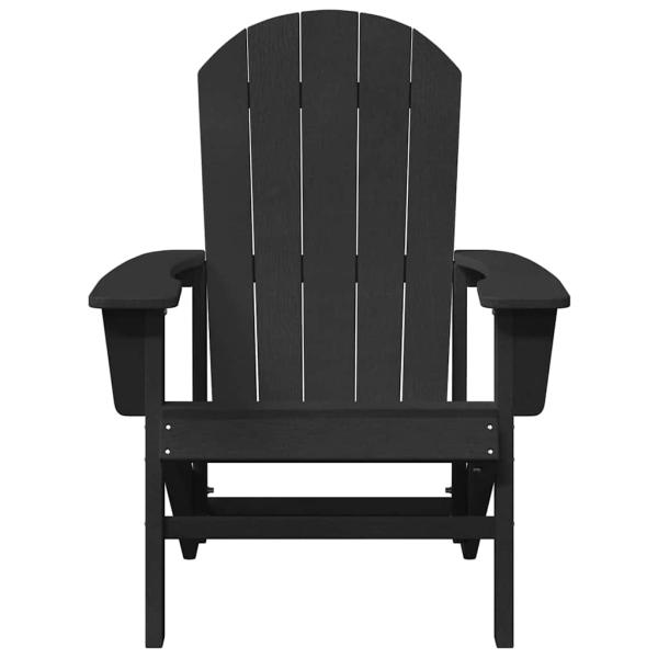 Adirondack-Stühle 2 Stück Schwarz 74x82x90 cm HDPE, Adirondack-Stuhl Schwarz 74x82x91 cm HDPE