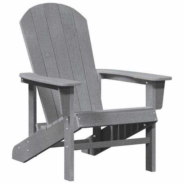 Adirondack Stühle 2 Stück Hellgrau 74x82x90 cm HDPE, Adirondack Stuhl Hellgrau 74x82x91 cm HDPE