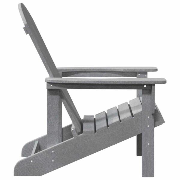 Adirondack Stühle 2 Stück Hellgrau 74x82x90 cm HDPE, Adirondack Stuhl Hellgrau 74x82x91 cm HDPE