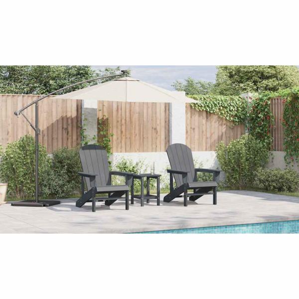 Adirondack Stühle 2 Stück Hellgrau 74x82x90 cm HDPE, Adirondack Stuhl Hellgrau 74x82x91 cm HDPE