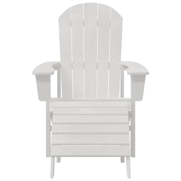 Adirondack-Stühle mit Fußstützen 2 Stück Weiß HDPE, Adirondack-Stuhl mit Fußstütze Weiß HDPE