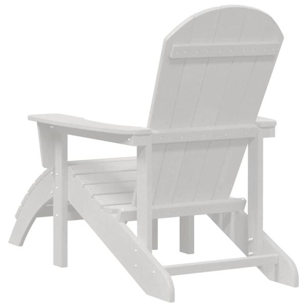 Adirondack-Stühle mit Fußstützen 2 Stück Weiß HDPE, Adirondack-Stuhl mit Fußstütze Weiß HDPE