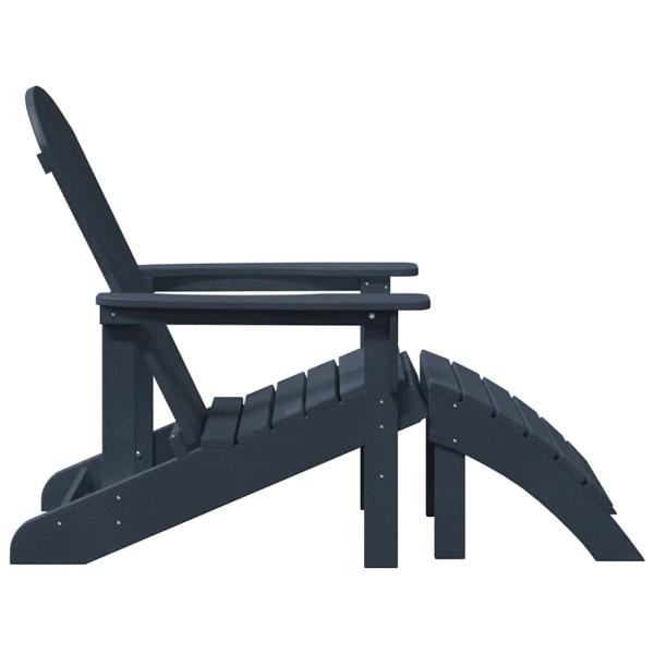 Adirondack-Stühle mit Fußstützen 2 Stk Marineblau HDPE, Adirondack-Stuhl mit Fußstütze Marineblau HDPE
