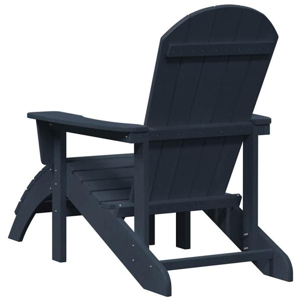Adirondack-Stühle mit Fußstützen 2 Stk Marineblau HDPE, Adirondack-Stuhl mit Fußstütze Marineblau HDPE