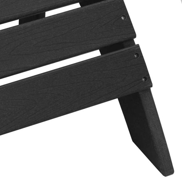 Adirondack-Stühle mit Fußrasten 2 Stück Schwarz HDPE, Adirondack-Stuhl mit Fußstütze Schwarz HDPE