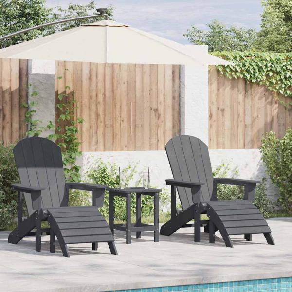 ARDEBO.de - Gartenstuhl 2 stk. Hellgrau Polyethylen