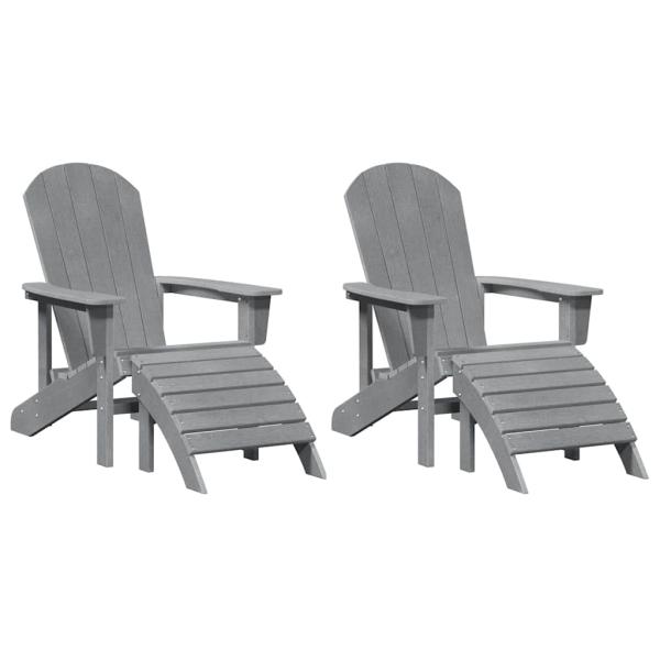 Gartenstuhl 2 stk. Hellgrau Polyethylen