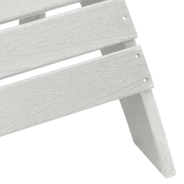 3-teiliges Garten Lounge Set Weiß HDPE, Adirondack-Stuhl mit Fußstütze Weiß HDPE, Adirondack Beistelltisch Weiß 38x38x45 cm HDPE