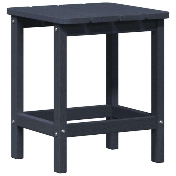 3-teiliges Garten-Lounge-Set marineblau HDPE, Adirondack-Stuhl mit Fußstütze marineblau HDPE, Adirondack-Beistelltisch marineblau 38x38x46 cm HDPE
