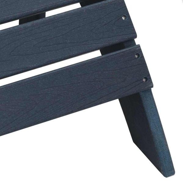 3-teiliges Garten-Lounge-Set marineblau HDPE, Adirondack-Stuhl mit Fußstütze marineblau HDPE, Adirondack-Beistelltisch marineblau 38x38x46 cm HDPE