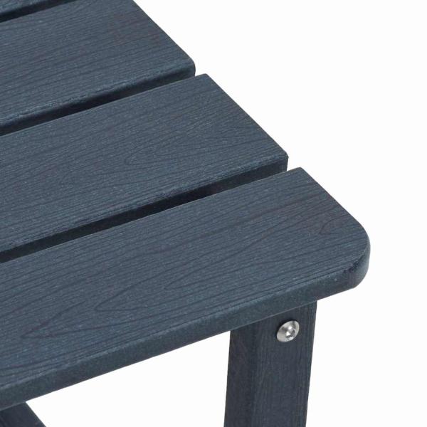 3-teiliges Garten-Lounge-Set marineblau HDPE, Adirondack-Stuhl mit Fußstütze marineblau HDPE, Adirondack-Beistelltisch marineblau 38x38x46 cm HDPE