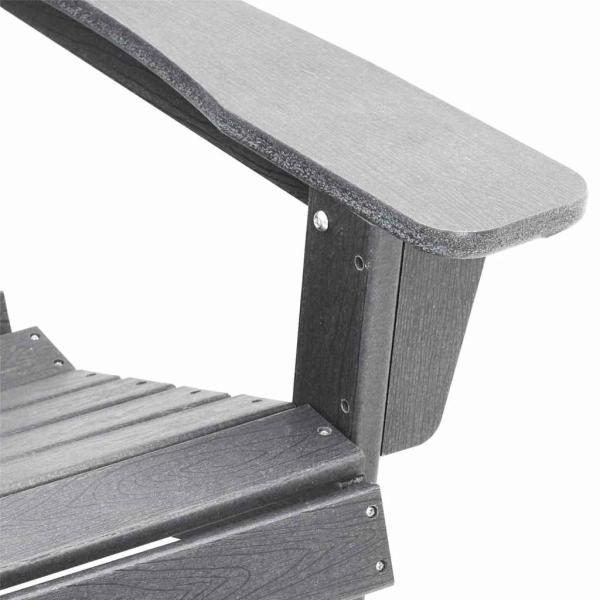 3-teiliges Garten-Lounge-Set Hellgrau HDPE, Adirondack-Stuhl mit Fußstütze Hellgrau HDPE, Adirondack-Beistelltisch Hellgrau 38x38x45 cm HDPE