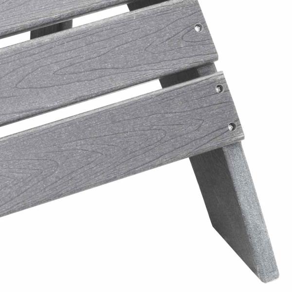 3-teiliges Garten-Lounge-Set Hellgrau HDPE, Adirondack-Stuhl mit Fußstütze Hellgrau HDPE, Adirondack-Beistelltisch Hellgrau 38x38x45 cm HDPE