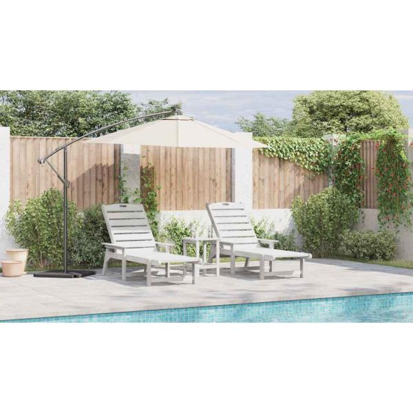 Sonnenliegen 2 Stk Weiß 162x53x98.5 cm HDPE, Sonnenliege Weiß 53x162x98.5 cm HDPE